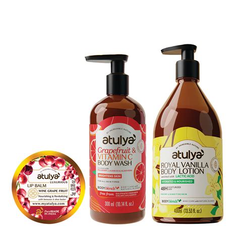 Atulya Vitamin C & Vanilla Daily Nourishing Care Combo for Body & Lips ...