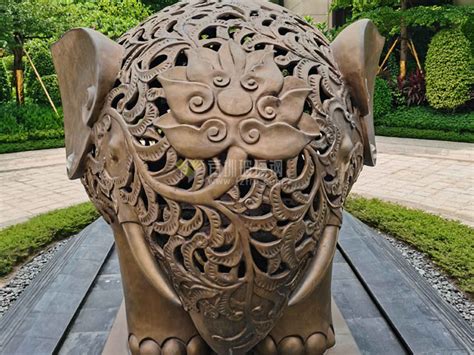 深圳玻璃钢大象雕塑镂空花纹园林地产水景抽象雕塑 - 方圳玻璃钢