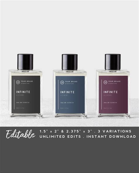 Dark Product Label Printable - Editable Label Template, Body Fragrance ...