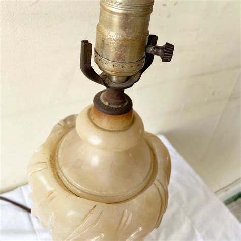 Antique Hand Carved Alabaster Table Lamp For Sale at 1stDibs | vintage ...