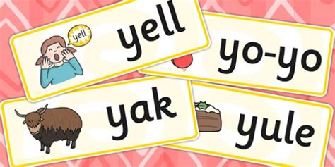 Initial y Sound Word Cards (teacher made)