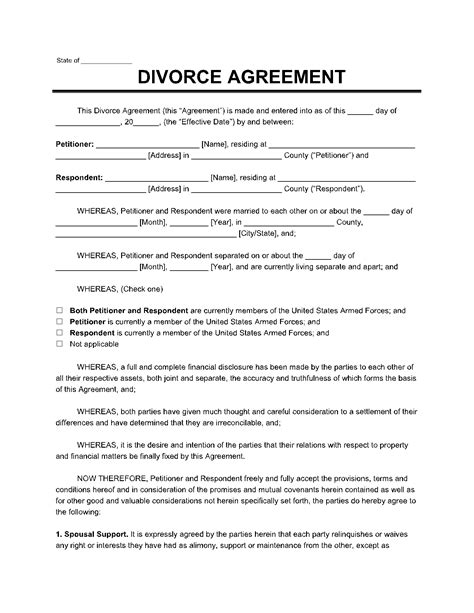 Divorce Agreement 1 - process of legal separation in the philippines