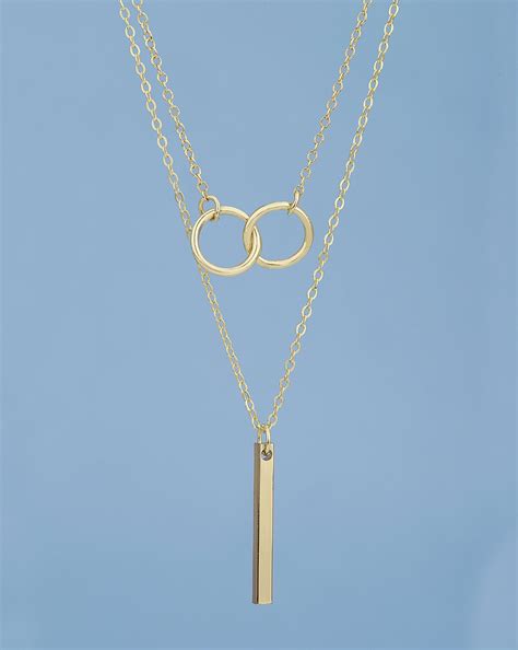 Gold Plated With Bar Double Chain Necklace For Women – Carlton London ...