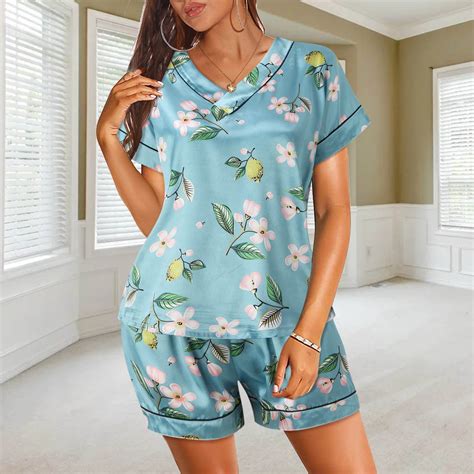Vedolay Summer Pajamas For Women Two Piece Button Down Outfits Plus ...