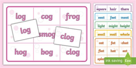 Rhyming Bingo Words (teacher made) - Twinkl