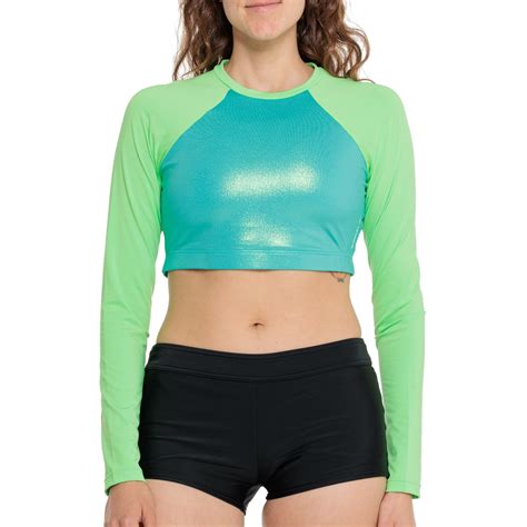 Speedo Foil Crop Rash Guard - Long Sleeve - Save 48%