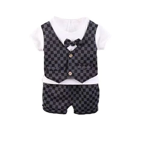 Buy Bold N Elegant Ice Blue Waistcoat and Red Bow Attached Little Boy ...