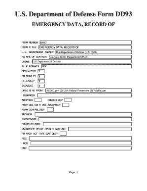 Dd93 - Fill Online, Printable, Fillable, Blank | pdfFiller