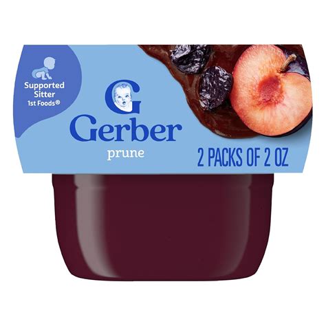 Amazon.com : Gerber Stage 1 Baby Food, Prune Puree Tubs, No Artificial ...