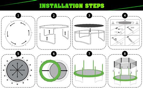 Fitness Guru 6FT, 8FT, 10FT, 12ft Toddler Trampoline for Kids/Adults ...