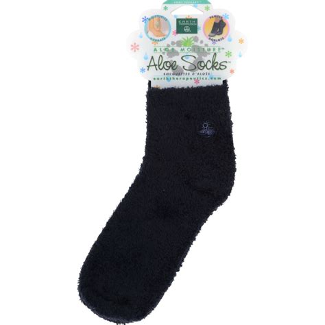 Earth Therapeutics Aloe Vera Infused Moisturizing Socks, Black, Foot ...