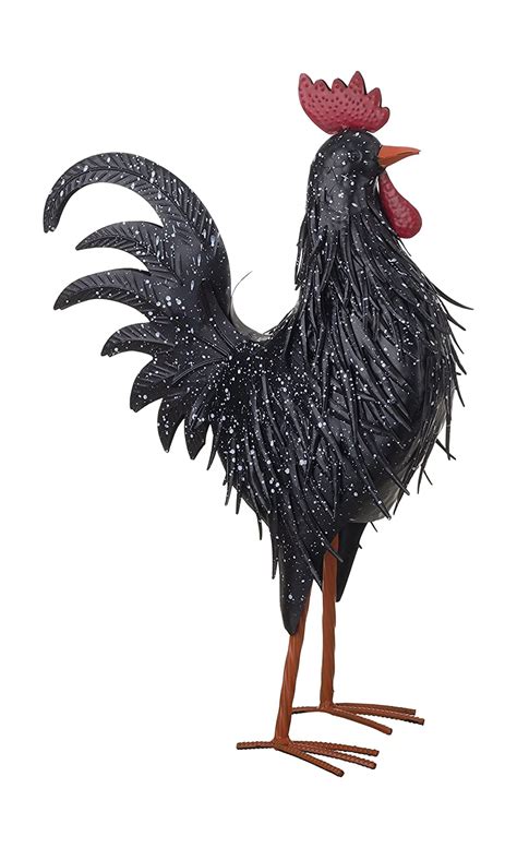Transpac Metal Black Spot Rooster Figurine : Amazon.in: Home & Kitchen