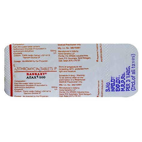 Azax-500 Tablet 3's Price, Uses, Side Effects, Composition - Apollo ...