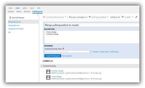 Image result for Creating a Pull Request Using TFS Web