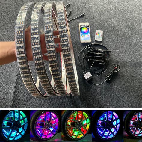 Amazon.com: 17.5" Double Row Chasing Flow LED Wheel Lights + 2PCS 4FT ...