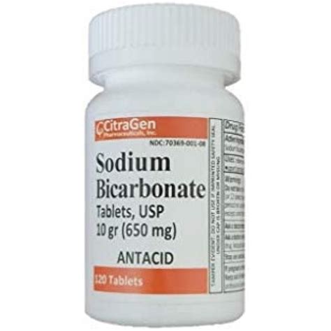 Sodium Bicarbonate Tablets USP 650 mg (10 Grains) for