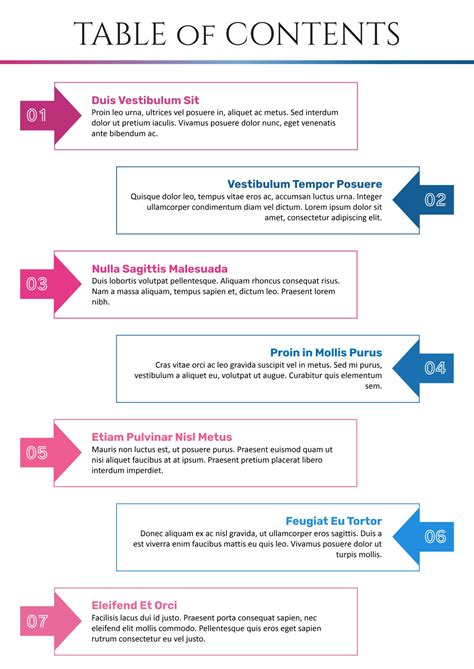 Image result for Easy Table of Contents Template