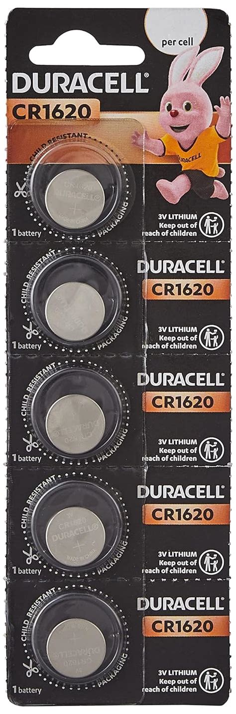 Duracell Specialty 1620 Lithium Coin Battery 3V, Pack of 5 (DL1620 ...