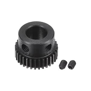 uxcell Pinion Gear Set, 45# Carbon Steel Motor Rack Spur Gear with Step ...
