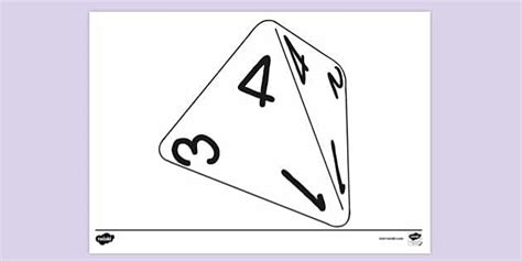 Triangular Based Pyramid Dice Colouring | Colouring Sheet