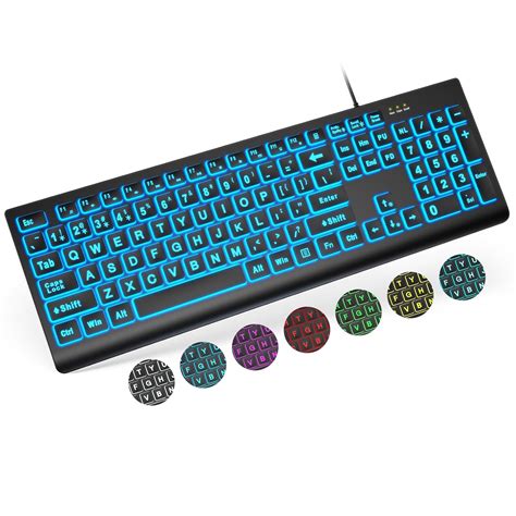 Amazon.in: Buy SABLUTE Large Print Backlit Keyboard, Wired USB Lighted ...