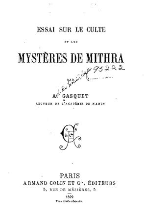 Essai Sur Le Culte Et Les Mystères De Mithra : Gasquet, Amédée: Amazon ...