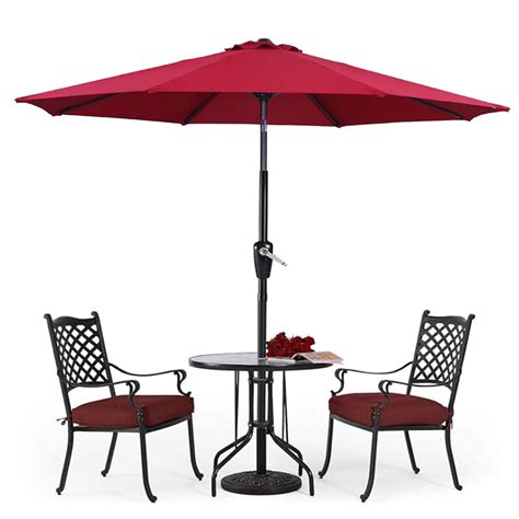 THESHELTERS - Premium Center Pole Garden Umbrella with Stand - Large ...