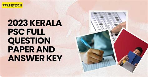 2023 Kerala PSC Full Question Paper And Answer Key
