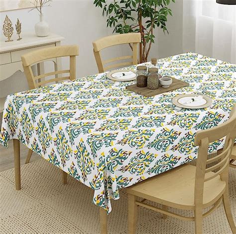 Buy HOMEMONDE 4 Seater Table Cover, 40 x 60 Inches Cotton Table Cloth ...