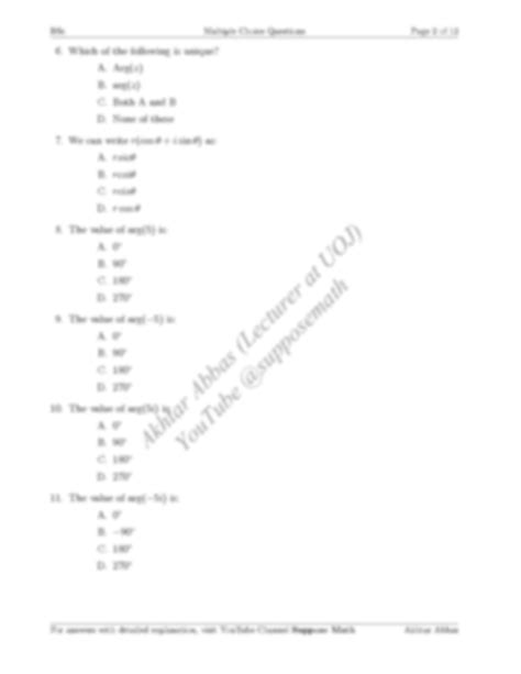 Image result for Multiple Choice Questions for Math