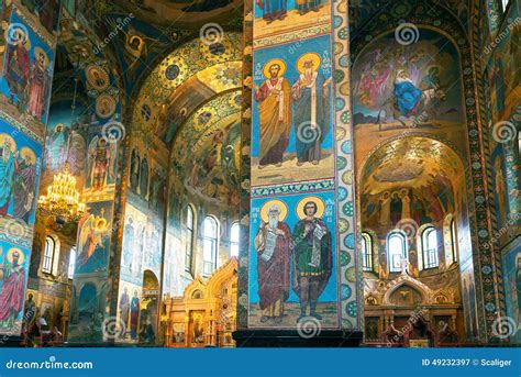 Interior of Church of the Savior on Spilled Blood, St Petersburg ...