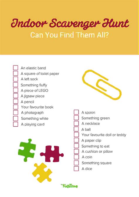 Printable Scavenger Hunt For Kids