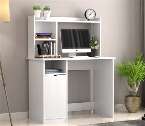 Buy Bracia Engineered Wood Study Table (Frosty White Finish) @37% OFF ...