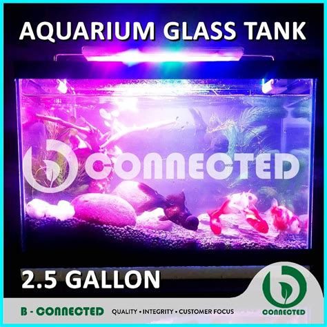 AQUARIUM GLASS TANK 2.5 & 5 GALLON BY B-CONNECTED ( FISH / SHRIMP ...