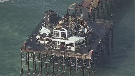 Above Oceanside Pier one day after massive fire | cbs8.com