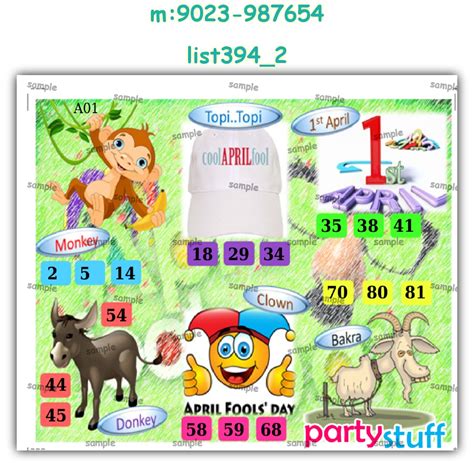 April Fool theme designs in Tambola Housie, Props