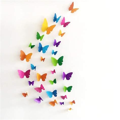 JAAMSO ROYALS Multicolour 3D Butterfly Stickers for Wall, Butterfly ...