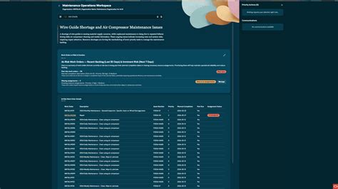 AI Agentic App: Maintenance Operations Workspace