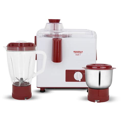 Buy Maharaja Whiteline 450W Mark 1 Juicer Mixer Grinder (White and Red ...