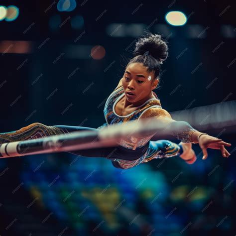 Premium Photo | Wideangle shot of a professional gymnast performing a ...