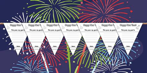New Years Resolution Activity | Bunting | Twinkl USA