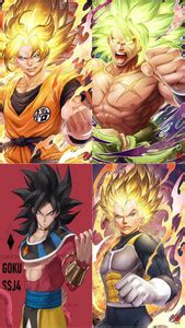 set of 4 goku|broly|vegeta premium room wall poster dragon ball z ...