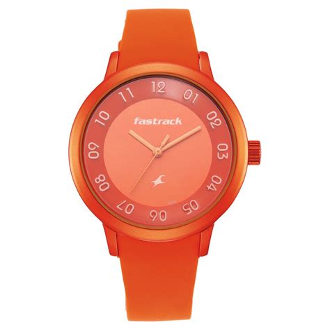 Buy Online Pop Colours Orange Dial Silicone Strap Watch for Girls ...