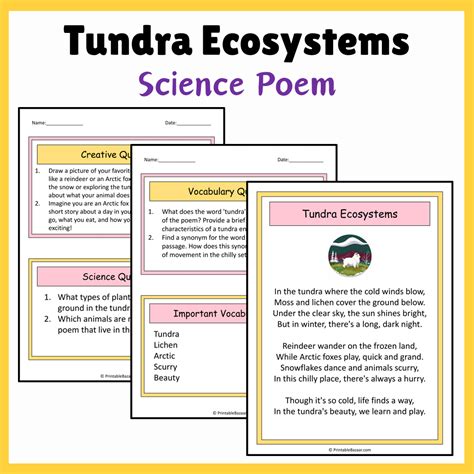 Tundra Ecosystems | Science Poem Reading Comprehension Activity ...