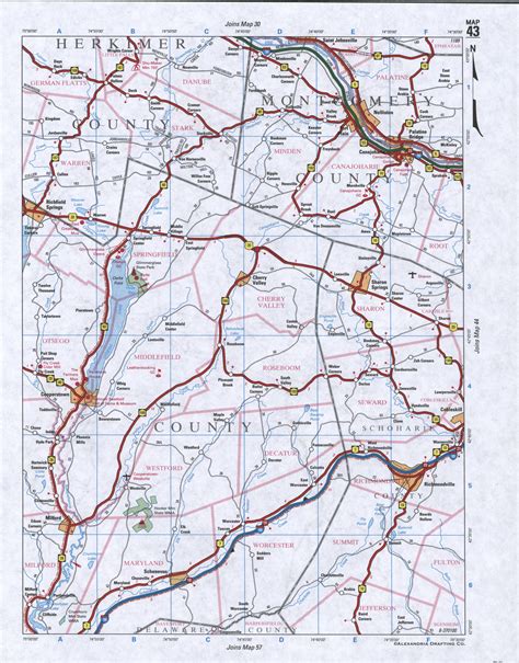 Map of Otsego County, New York state. Detailed image map of Otsego