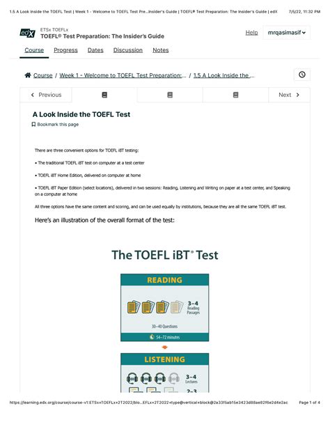 Toefl Test Structure - lcome to TOEFL Test Pre..'s Guide | TOEFL® Test Preparation: The Insider ...