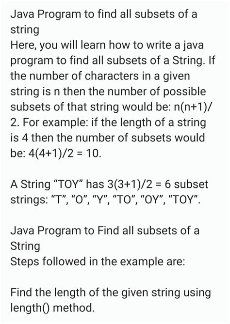 How to Find All Possible Substrings of a String Java 的图像结果
