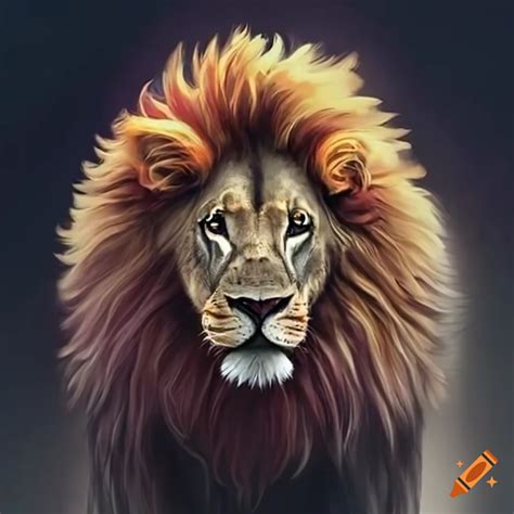 Man standing with a lion on Craiyon