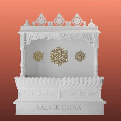 White Marble Home Temple (Compact Design) – Handcrafted Pooja Mandir ...