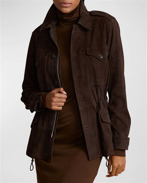 Polo Ralph Lauren Lambskin Suede Surplus Jacket | Neiman Marcus